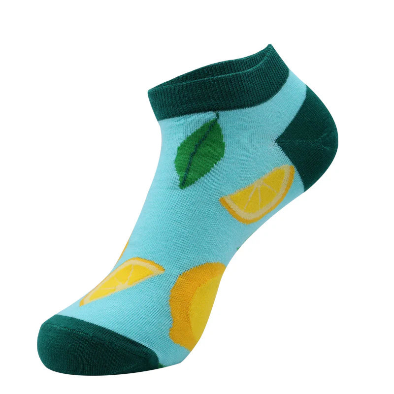 Unisex Summer Pattern Boat Socks – Thin Cotton Casual No-Show Socks