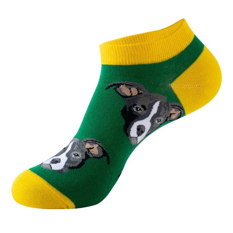Unisex Animal Print No-Show Socks – Thin Cotton Spring Summer Boat Socks