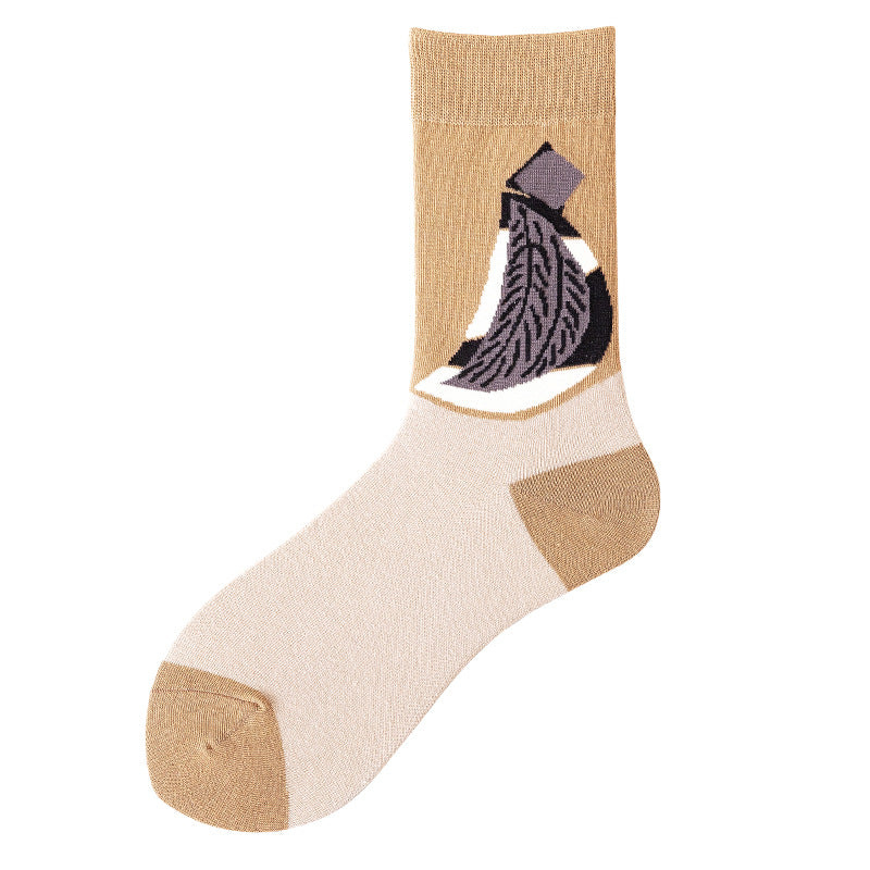 Unisex Cartoon Crew Socks – Trendy Cotton Couple Socks for Spring Summer