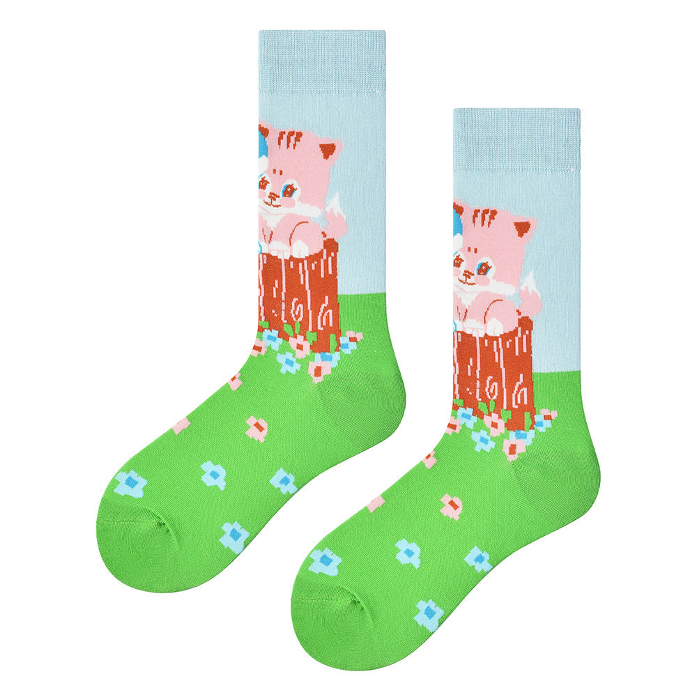 Unisex Nordic Street Style Long Socks – Comfortable Everyday Couple Socks