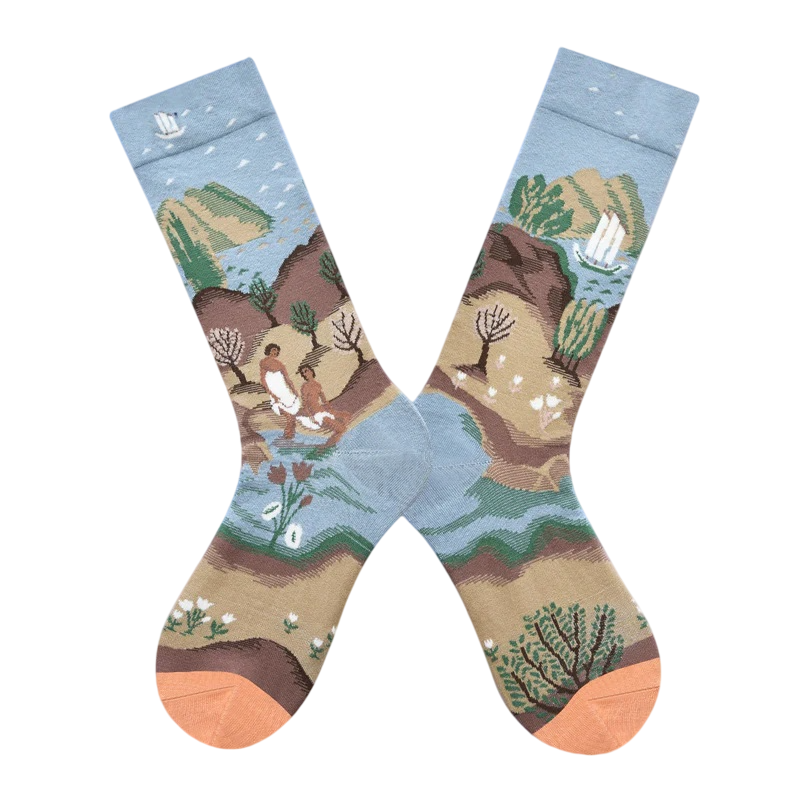 Women’s Wild Garden Crew Socks – Romantic French-Inspired Botanical Socks