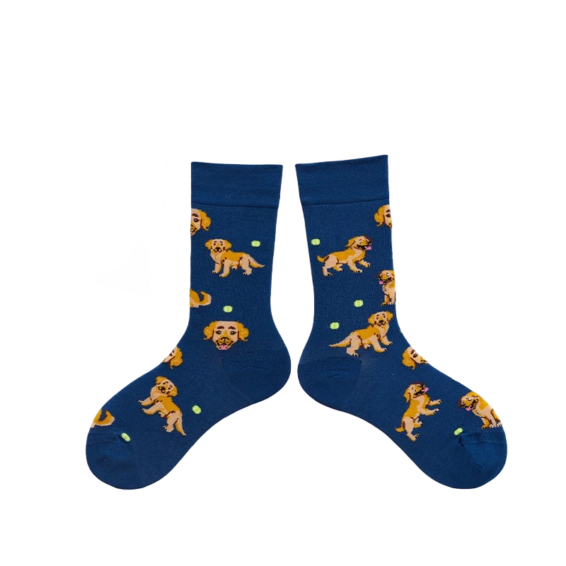 Unisex Illustrated Pop Crew Socks – Colorful Autumn Winter Matching Socks