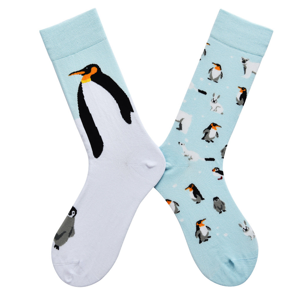 Women’s Contrasting Pair Long Socks – Cartoon Woven All-Season Fashion Socks