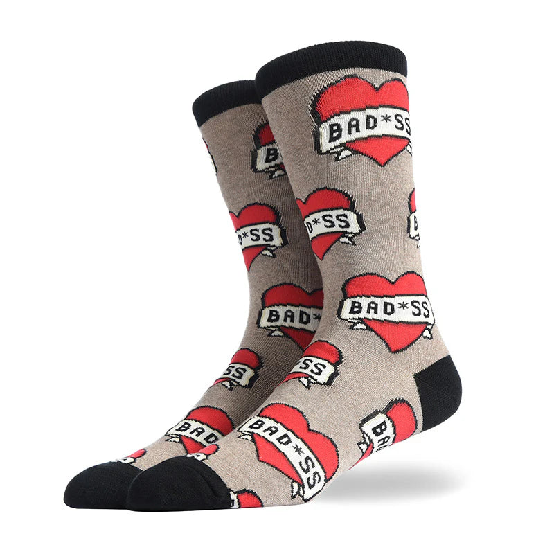 Men’s Fast Food Graphic Long Socks – Playful Casual Cotton-Blend Socks