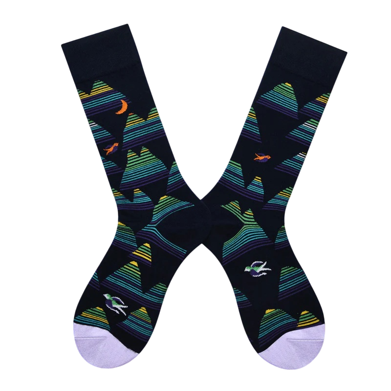 Women’s Woodland Botanical Crew Socks – French-Inspired Fall Fashion Socks