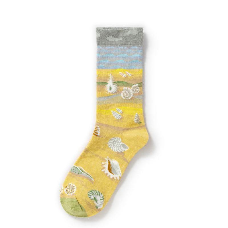 Gallery Edit Art-Inspired Combed Cotton Crew Socks