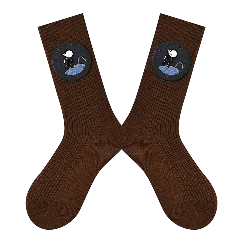 Women’s Safety-Pin Embellished Crew Socks – Alternative Street Style Socks