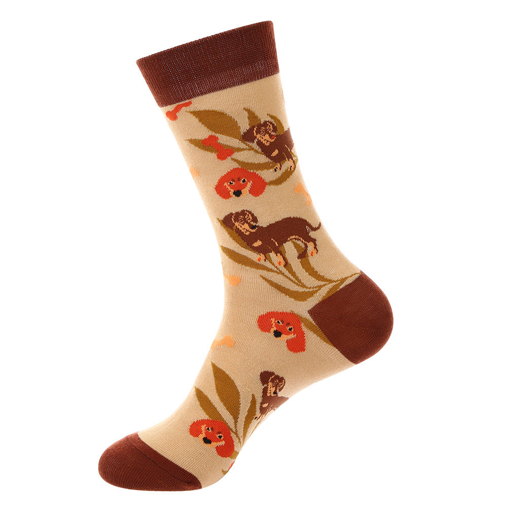 Unisex Wildlife Graphic Crew Socks – Streetwear Cotton Socks for Fall Winter