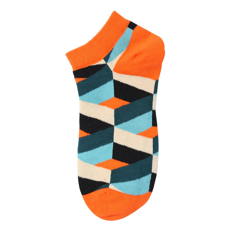 Unisex Fruit & Abstract Animal Boat Socks – Thin Cotton Summer No-Show Socks