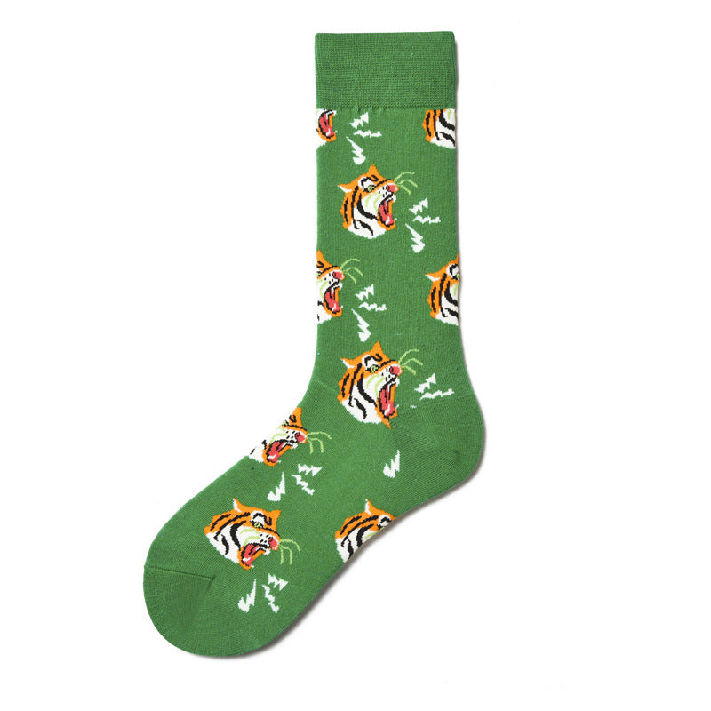 Women’s Retro Diner Mid-Calf Socks – Playful Hamburger Novelty Socks