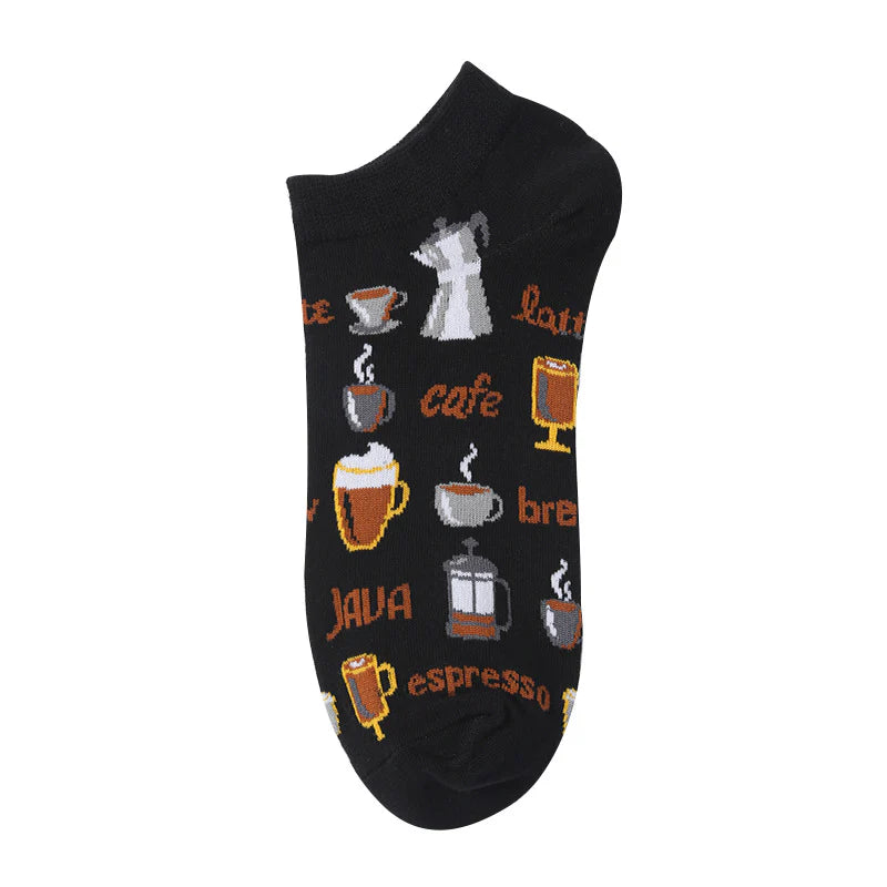 Unisex Abstract Animal No-Show Socks – Fun Thin Cotton Casual Socks