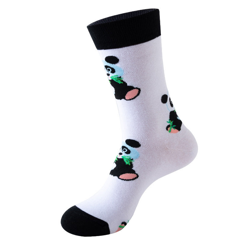 Unisex Crazy Critter Mid-Calf Socks – Novelty Cotton Socks for Autumn Winter