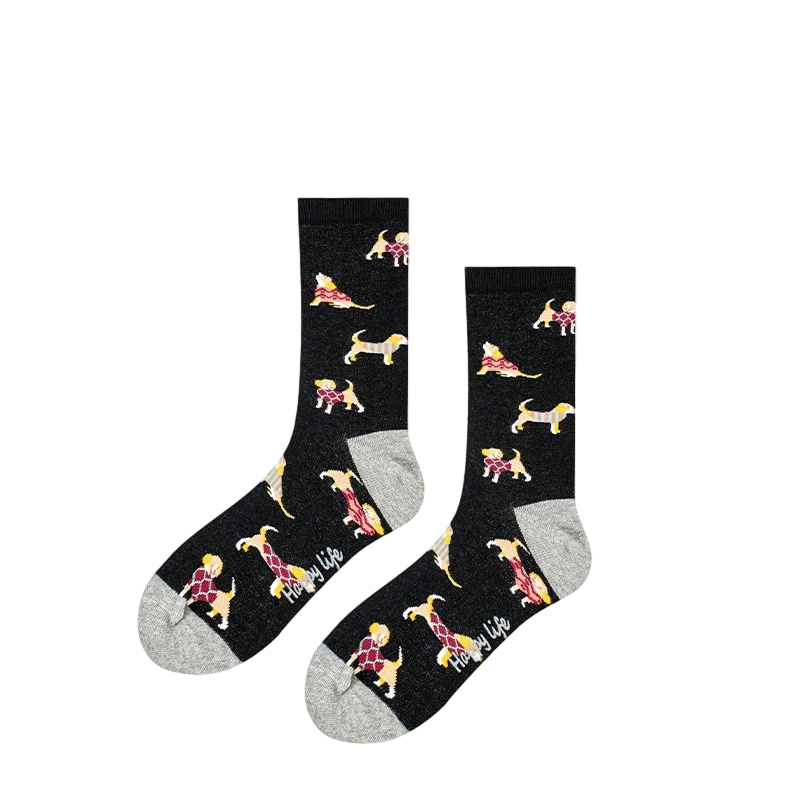 Women’s Painterly Woodland Crew Socks – Japanese-Inspired Cotton-Blend Socks