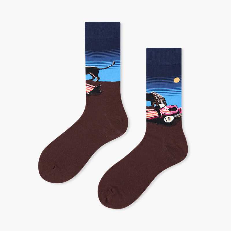 Men’s Moisture-Absorbing Mid-Calf Socks – Soft Flat-Seam Casual Socks