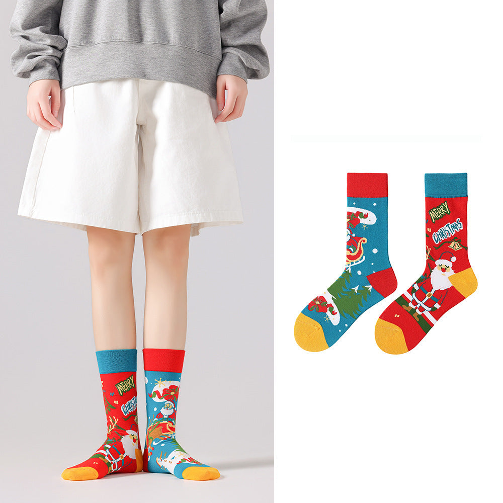 Odd Pair Stories Jacquard Crew Socks
