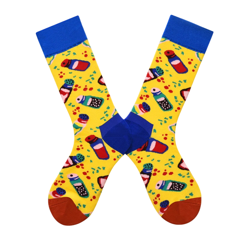 Women’s Scandinavian-Inspired Critter Long Socks – Vibrant Geometric Fashion Socks