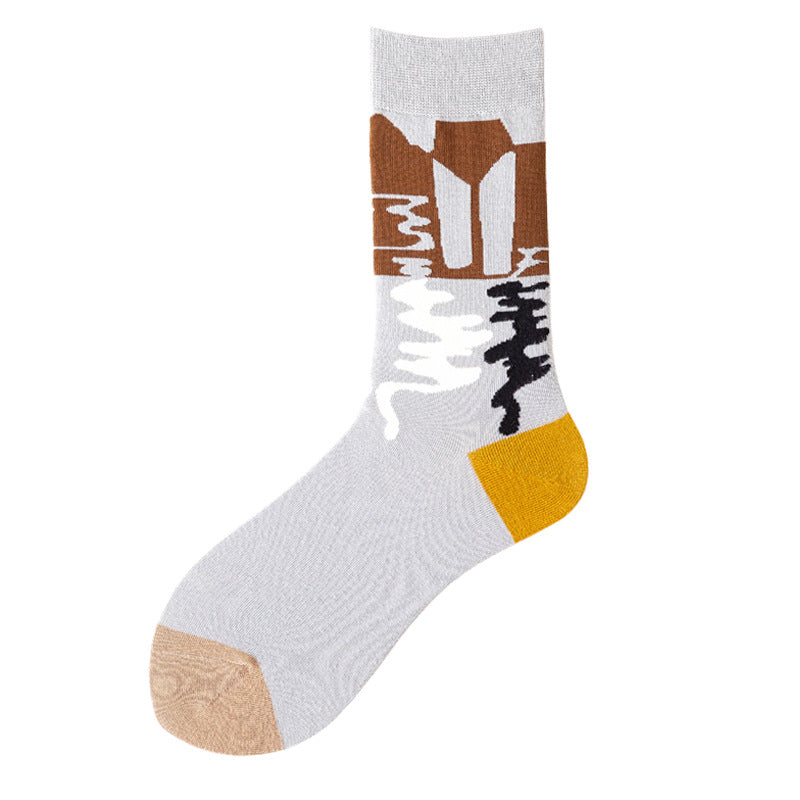 Unisex Cartoon Crew Socks – Trendy Cotton Couple Socks for Spring Summer