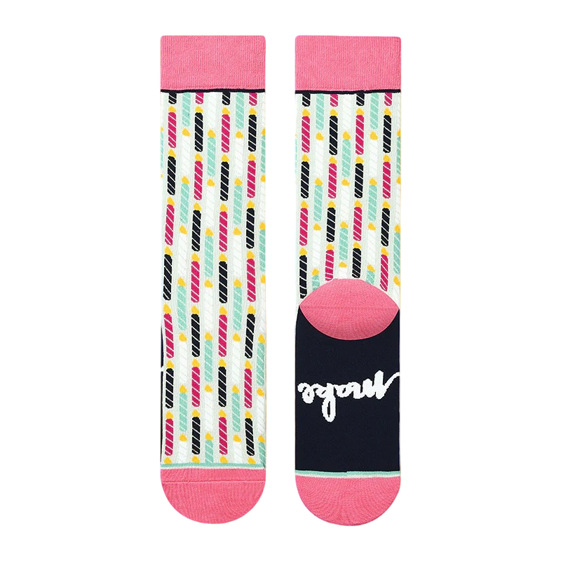 Women’s Illustrated Character Mid-Calf Socks – Soft Moisture-Absorbing Winter Socks