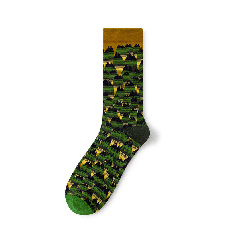 Gallery Edit Art-Inspired Combed Cotton Crew Socks