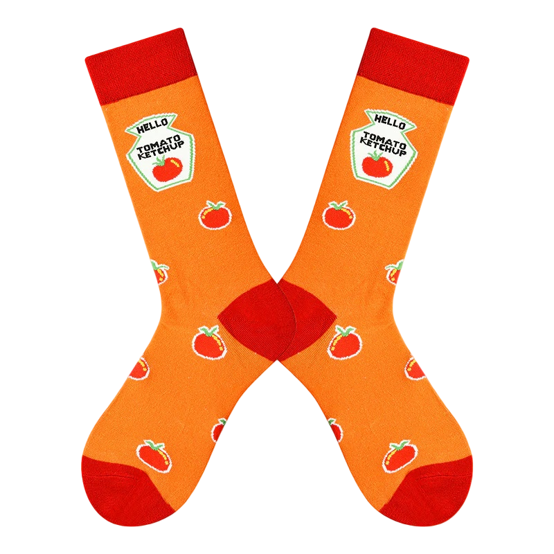 Women’s Retro Grid High-Crew Socks – Graphic Street Style Winter Socks