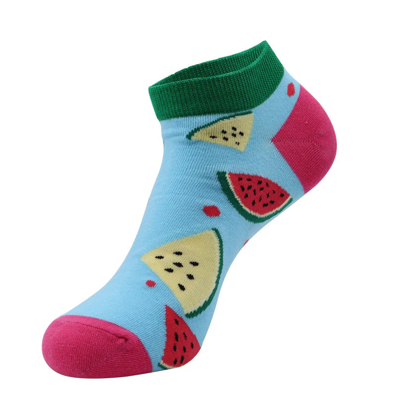Unisex Summer Pattern Boat Socks – Thin Cotton Casual No-Show Socks