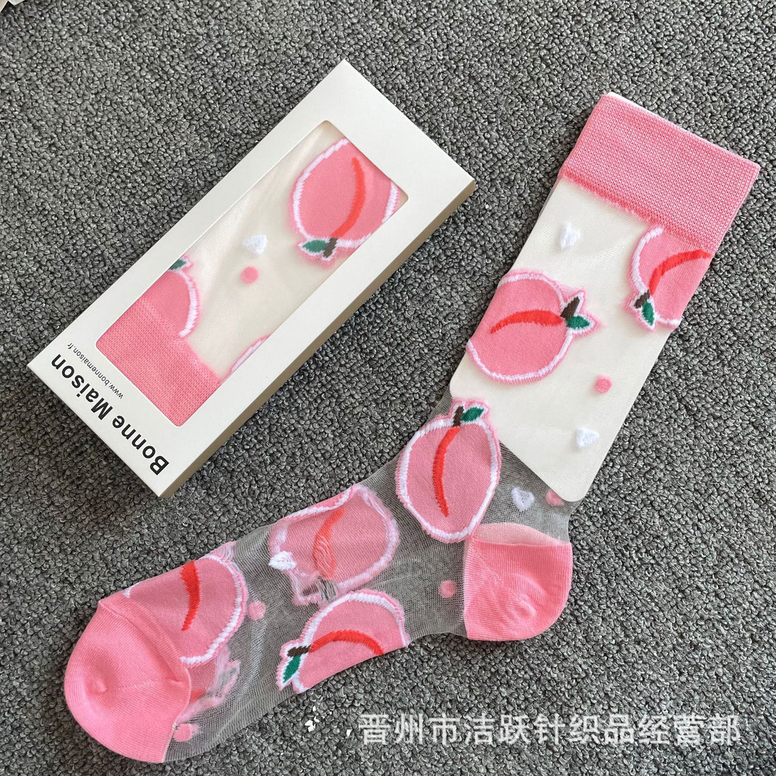 Bonne Sheer Pattern Crew Socks - Design 02