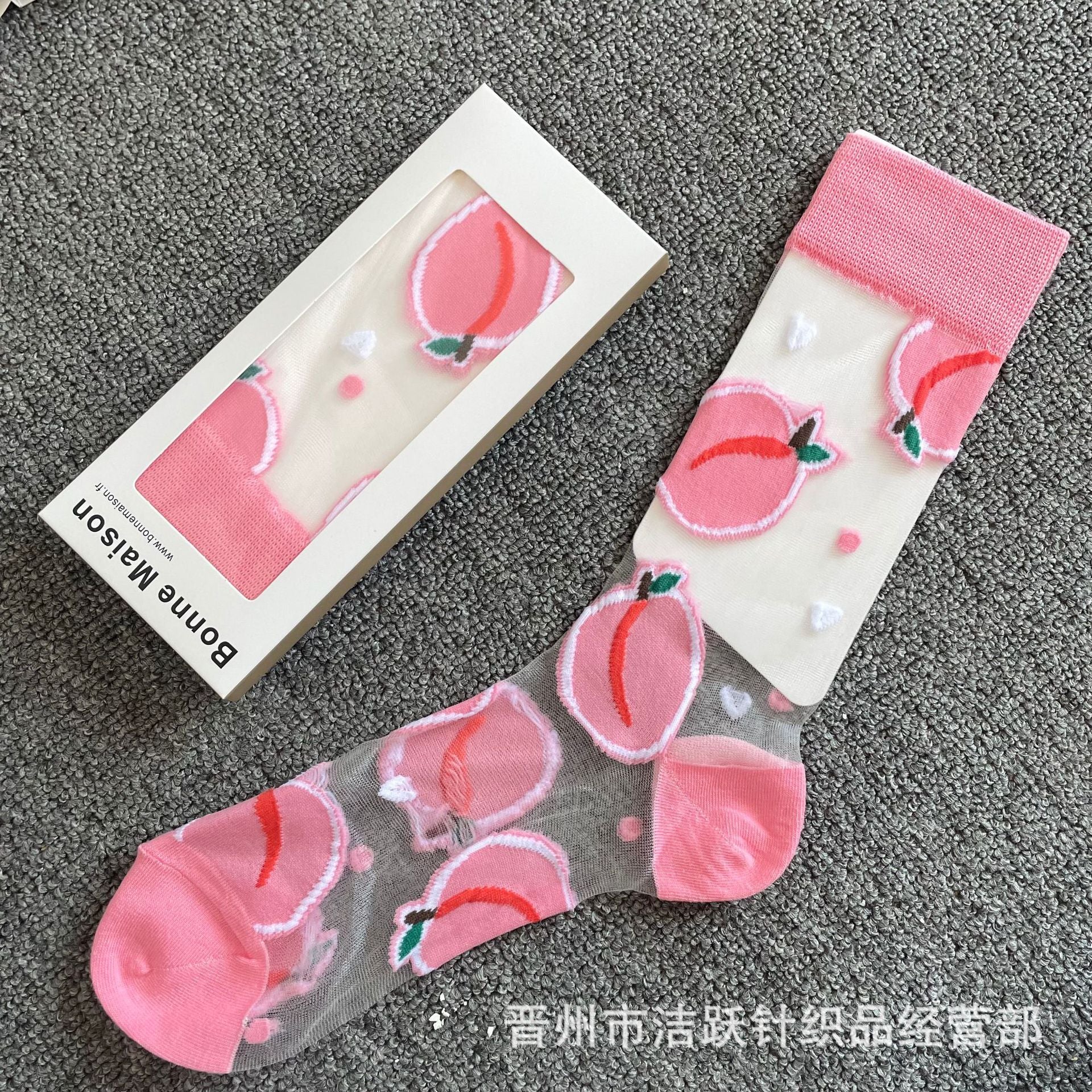 Bonne Sheer Pattern Crew Socks - Design 02