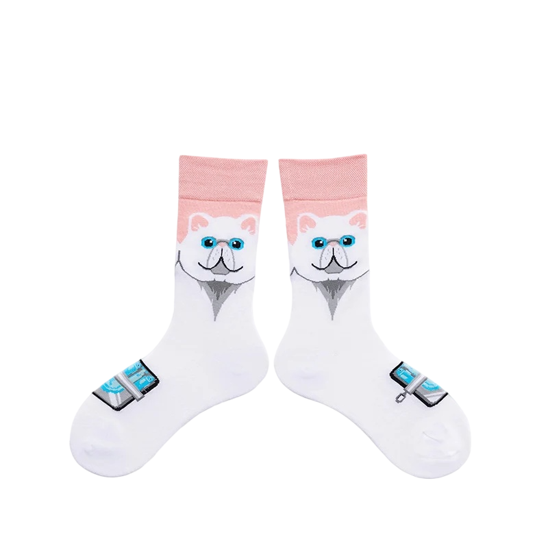 Unisex Whimsy Sketch Mid-Calf Socks – Novelty Cold-Weather Matching Socks