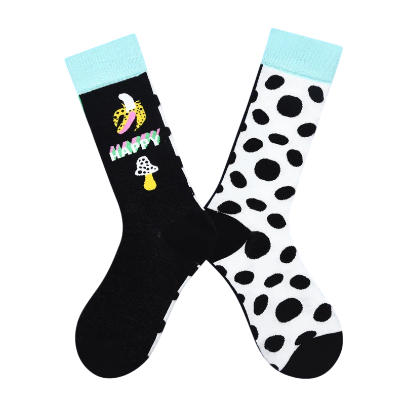 Women’s Colorful Woodland Animal High-Crew Socks – Nordic-Inspired Geometric Socks