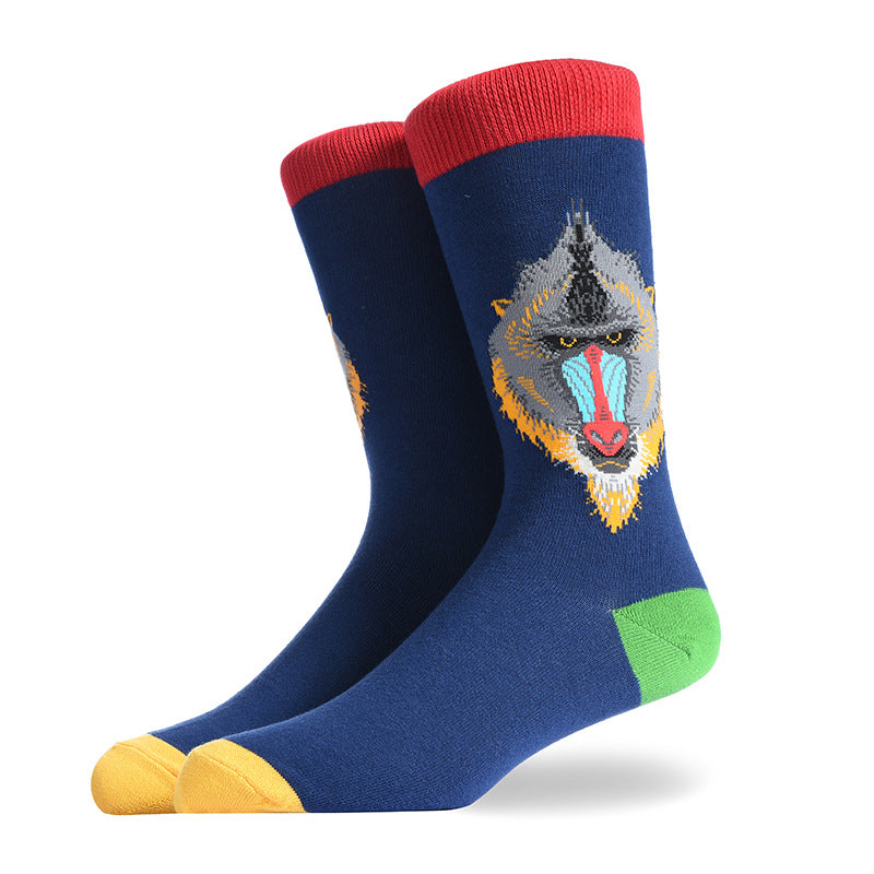 Men’s Street Food Crew Socks – Quirky Burger and French Fry Everyday Socks