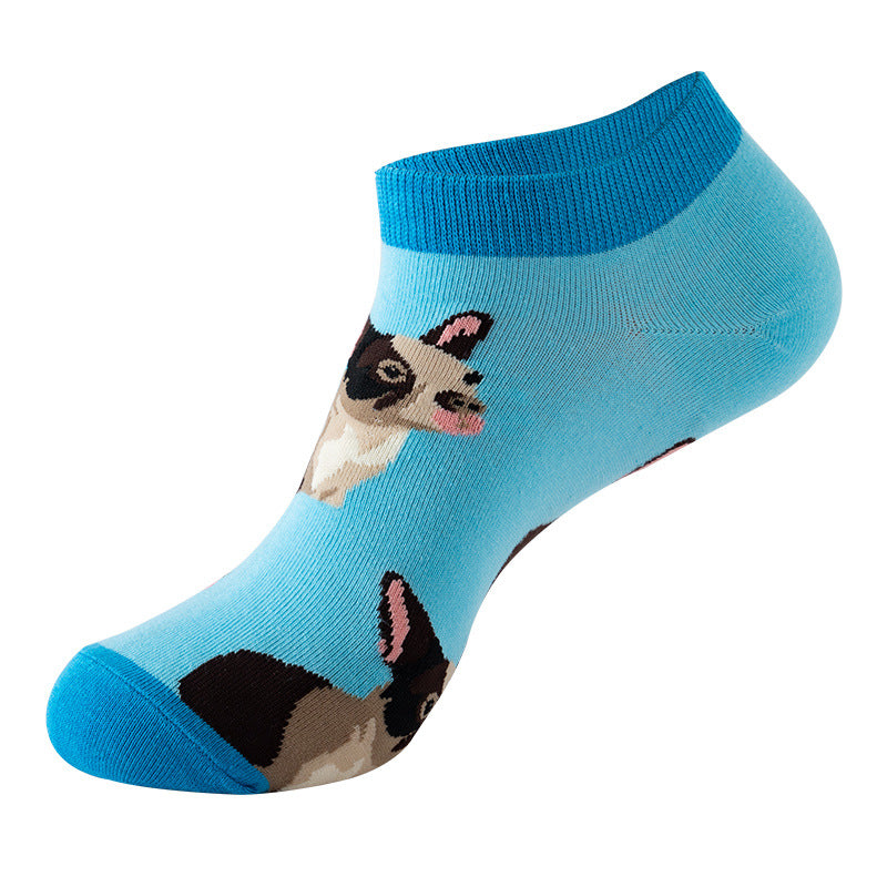 Unisex Animal Print No-Show Socks – Thin Cotton Spring Summer Boat Socks