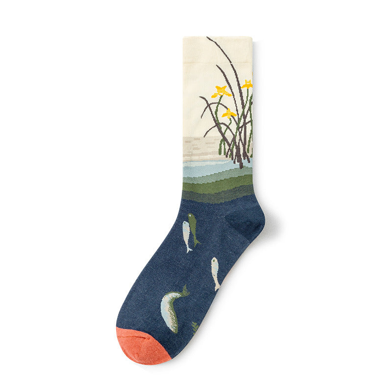 Gallery Edit Art-Inspired Combed Cotton Crew Socks