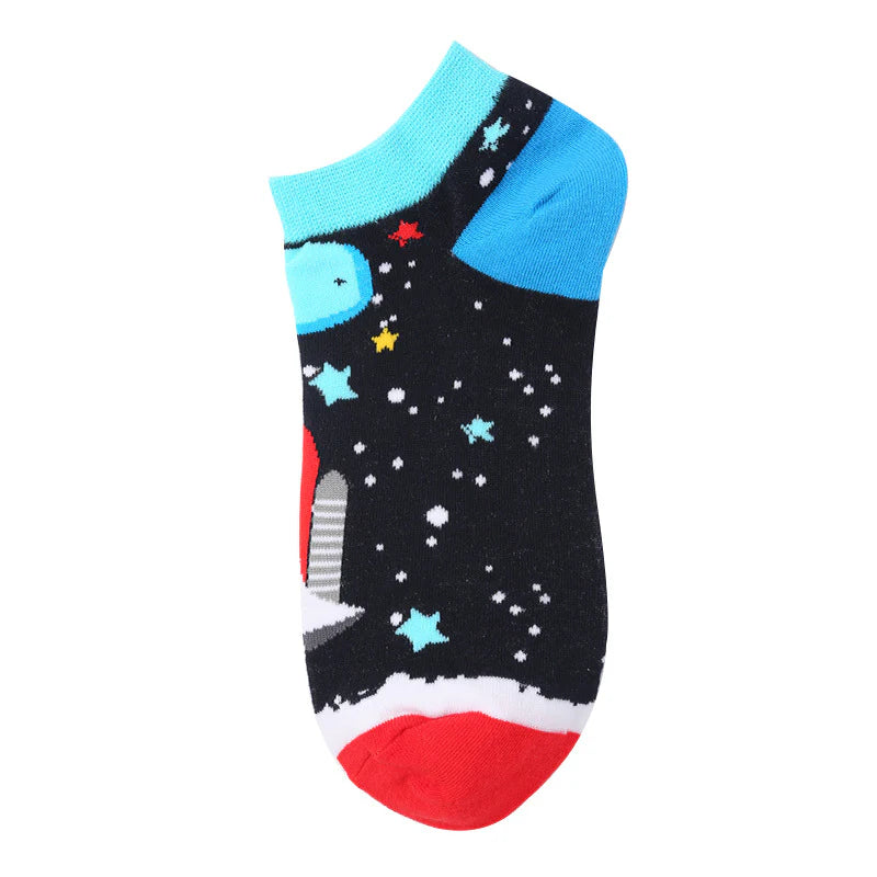 Unisex Summer Fruit Pattern Boat Socks – Thin Low Cut Cotton Socks