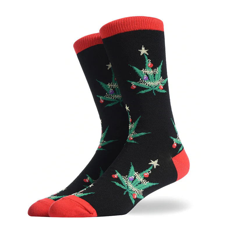 Men’s Diner Snack Mid-Calf Socks – Fun Cheeseburger and Fries Pattern Socks