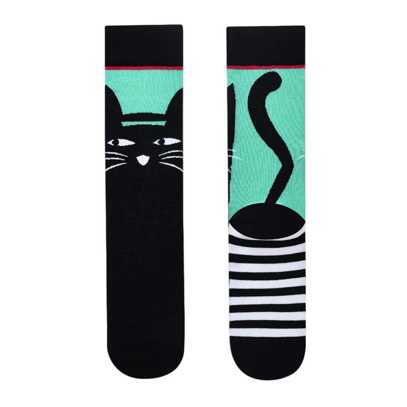 Women’s Creative Sketch Mid-Calf Socks – Playful Everyday Cotton-Blend Socks