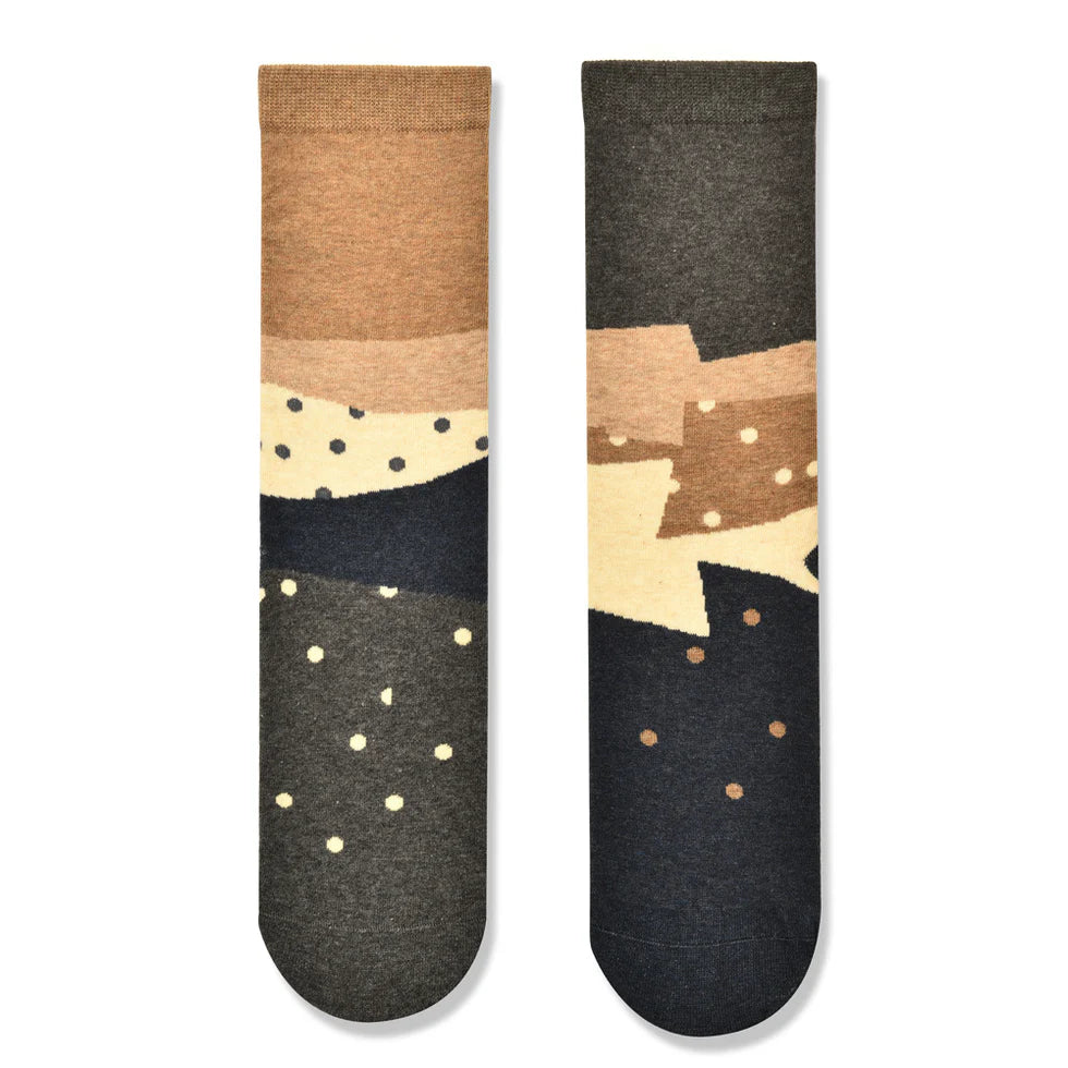 Women’s Cartoon Jacquard AB Long Socks – Playful Cotton-Blend All-Season Socks