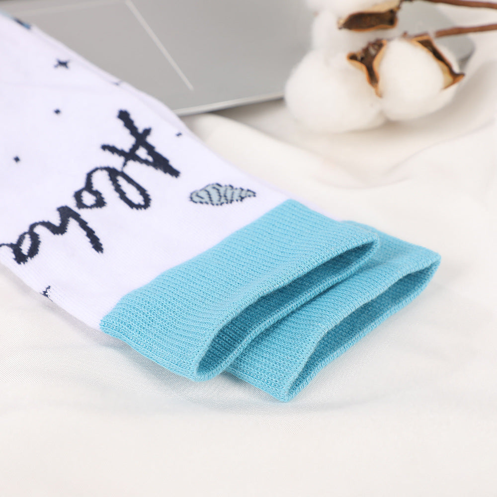 Unisex Character Print High-Crew Socks – Cute Cotton-Blend Streetwear Socks