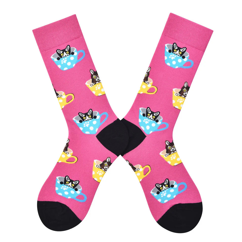 Women’s Solid Color Crew Socks – French-Inspired Streetwear Fashion Socks