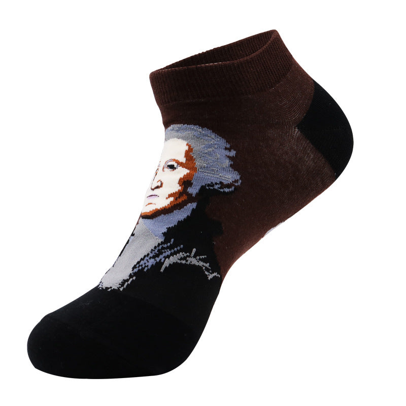 Men’s Whimsical Fruit Boat Socks – Lightweight Moisture-Absorbing Low-Cut Socks