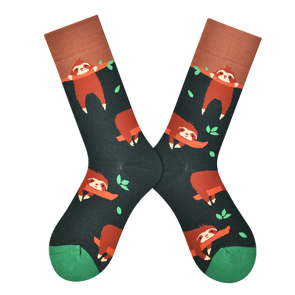 Unisex Nostalgic Character Long Crew Socks – Color-Pop Casual Matching Socks