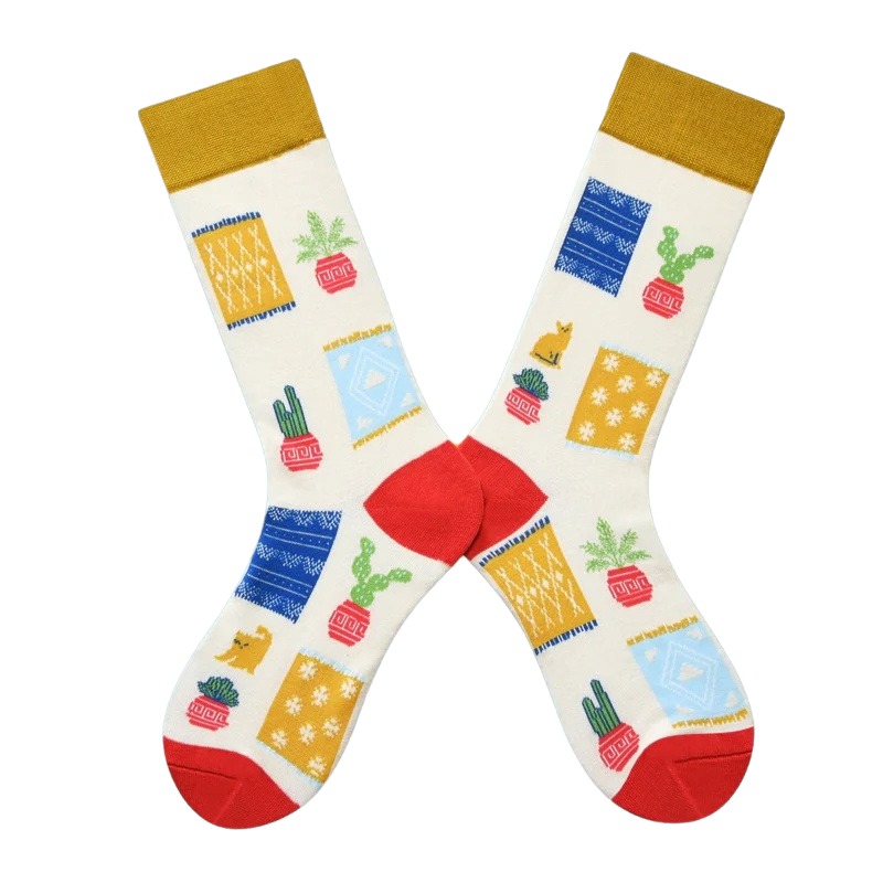 Women’s Woodland Botanical Crew Socks – French-Inspired Fall Fashion Socks
