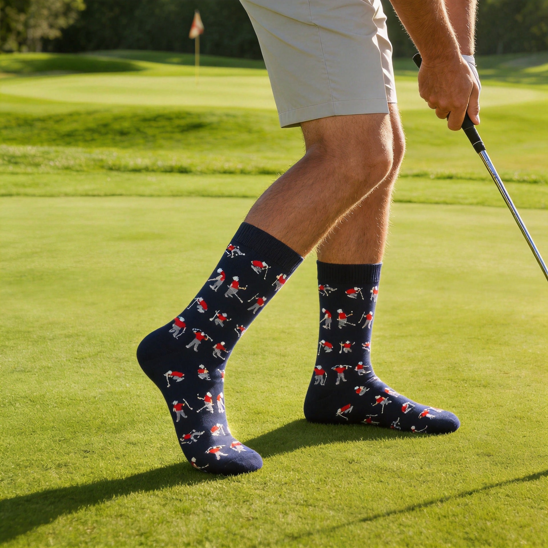 Men’s Fairway Icon Crew Socks – Classic Novelty Business Casual Socks