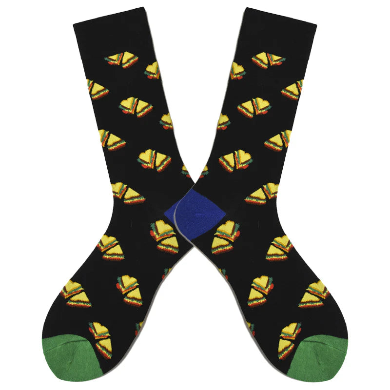 Men’s Harajuku-Inspired Crew Socks – Creative Cotton-Blend Streetwear Socks
