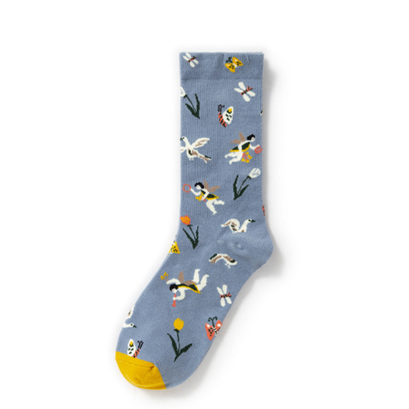 Gallery Edit Art-Inspired Combed Cotton Crew Socks