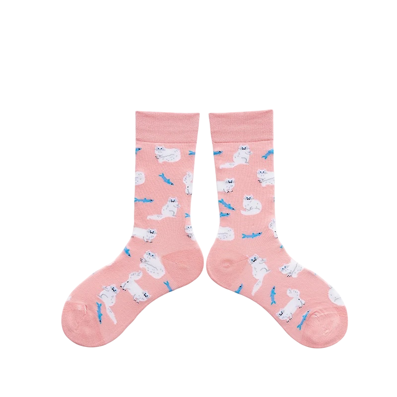 Unisex Whimsy Sketch Mid-Calf Socks – Novelty Cold-Weather Matching Socks