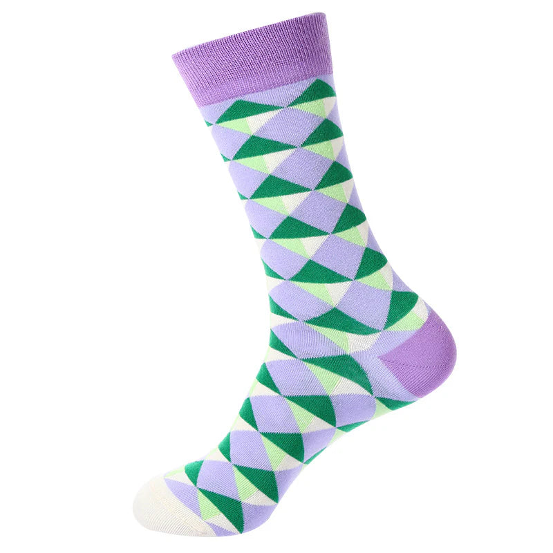 Women’s Classic Tartan Mid-Calf Socks – Minimal British-Inspired Cotton Socks