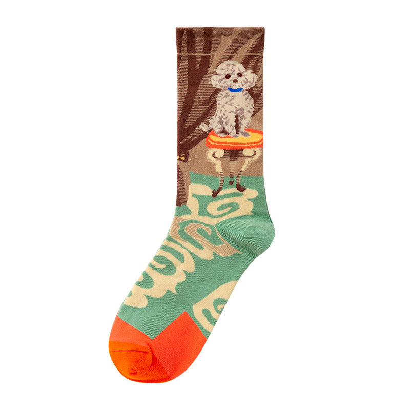 Gallery Edit Art-Inspired Combed Cotton Crew Socks