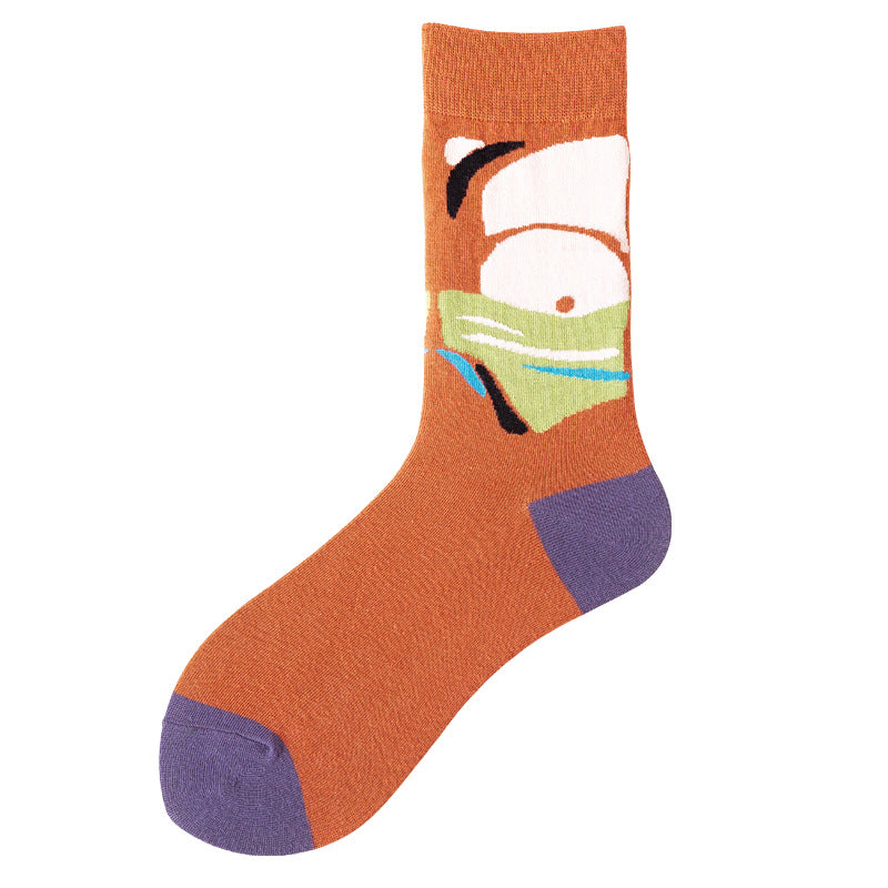 Unisex Cartoon Crew Socks – Trendy Cotton Couple Socks for Spring Summer