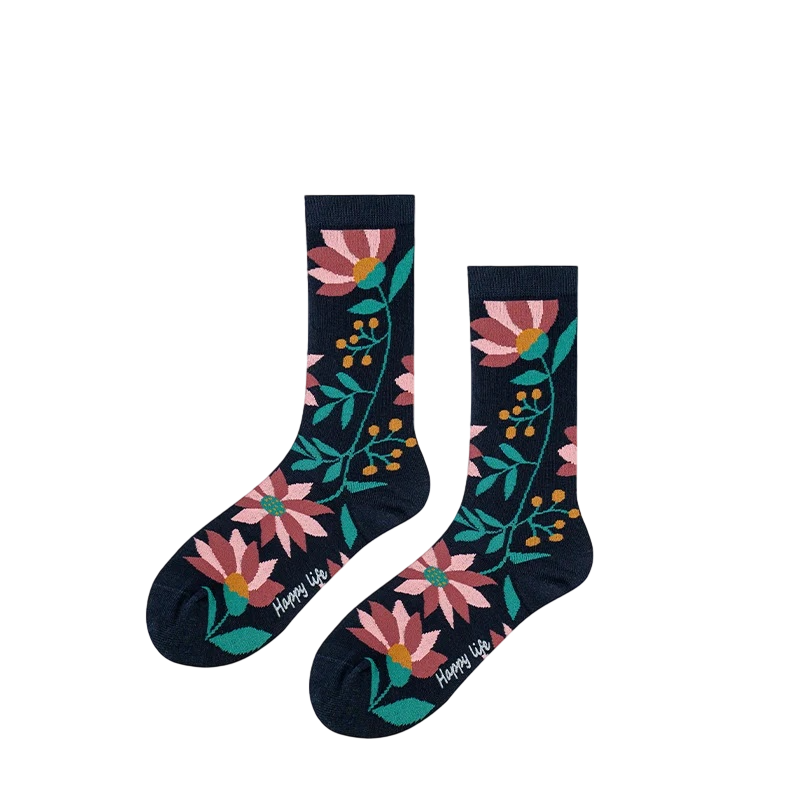 Women’s Painted Pet Portrait Crew Socks – Refined Japanese-Style Fashion Socks
