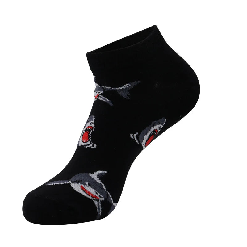 Unisex Fun Fruit & Sea Animal No-Show Socks – Thin Summer Cotton Boat Socks